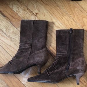 Brown suede boots